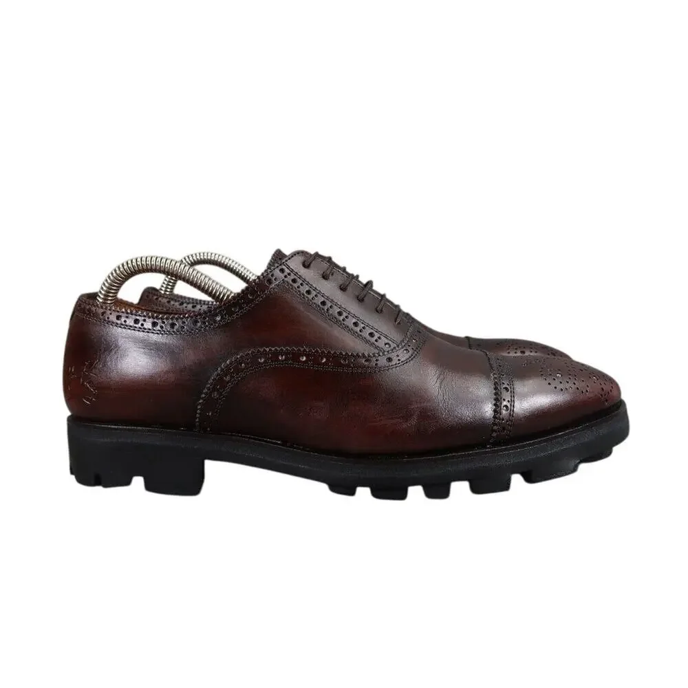 John Fluevog Shoes Mens 8 Oxford Classic Lace Up Brogue Brandenburg Angel Banker